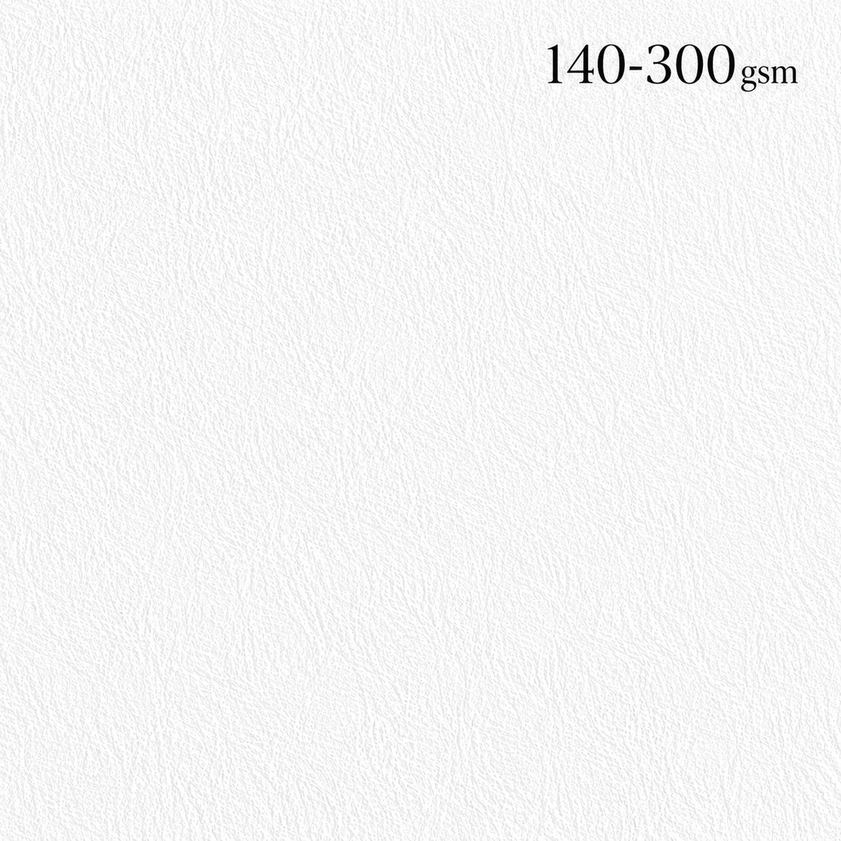 Deconix Ecological white textured printable wallcovering swatch labelled 140–300 gsm.