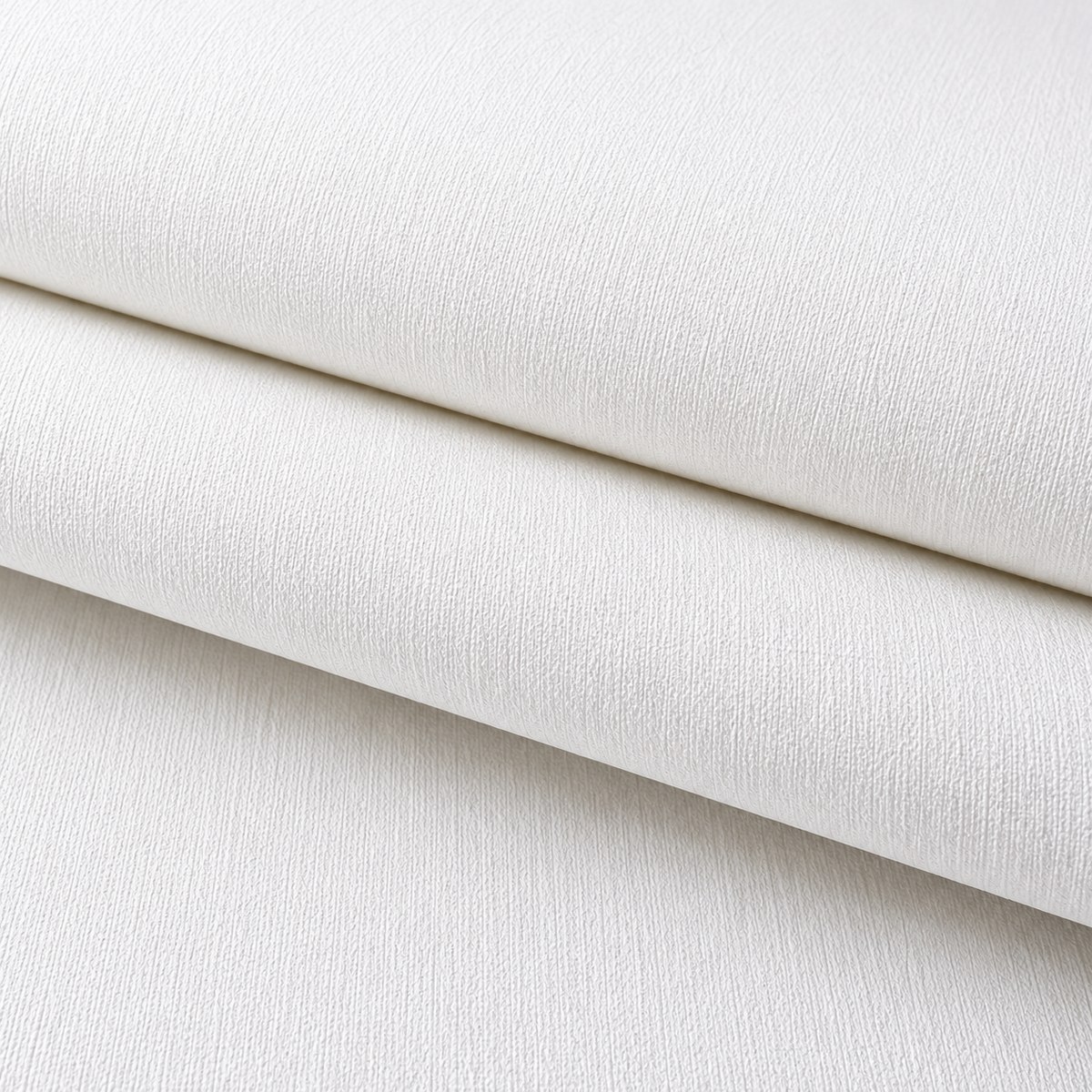 Rolled Deconix Pulpa white printable wallcovering showing its woven textile-effect texture.